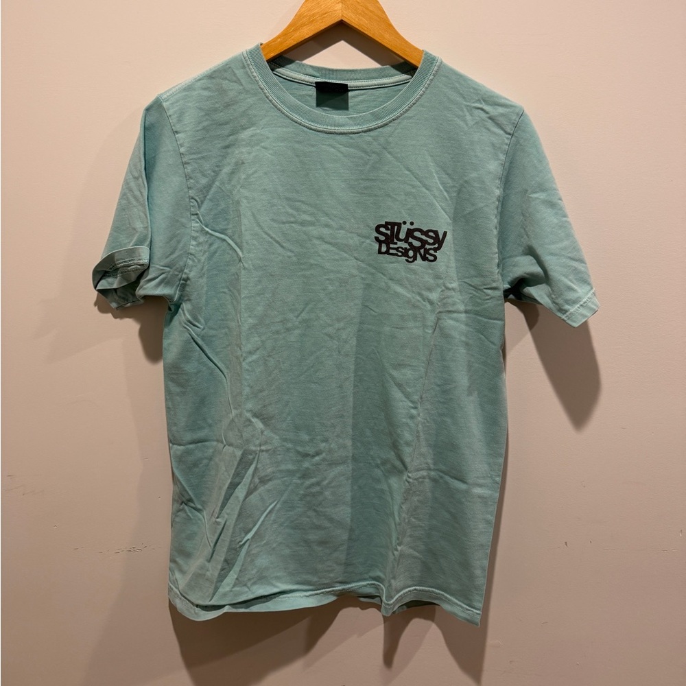 Stussy Design Teal T-Shirt Size Small